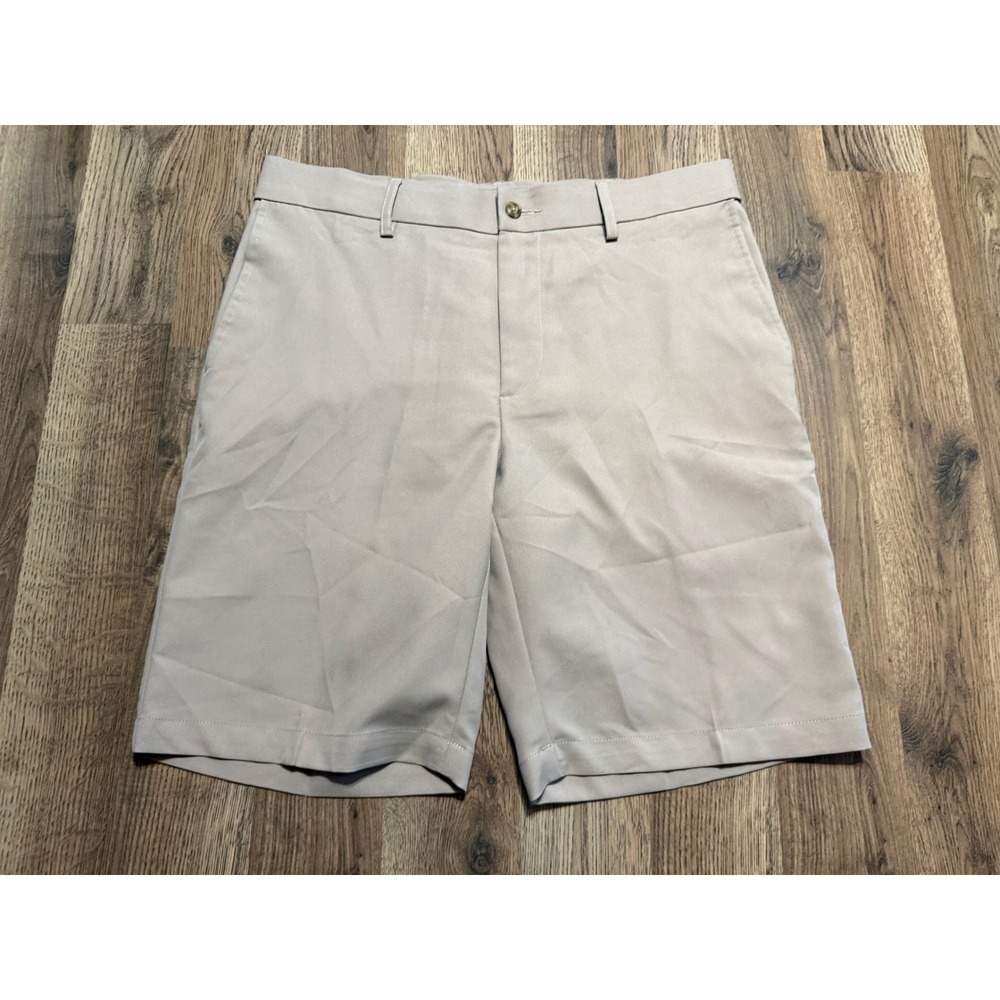 Kirkland Signature Golf Shorts Men 34 Beige Adult Performance Flat Front